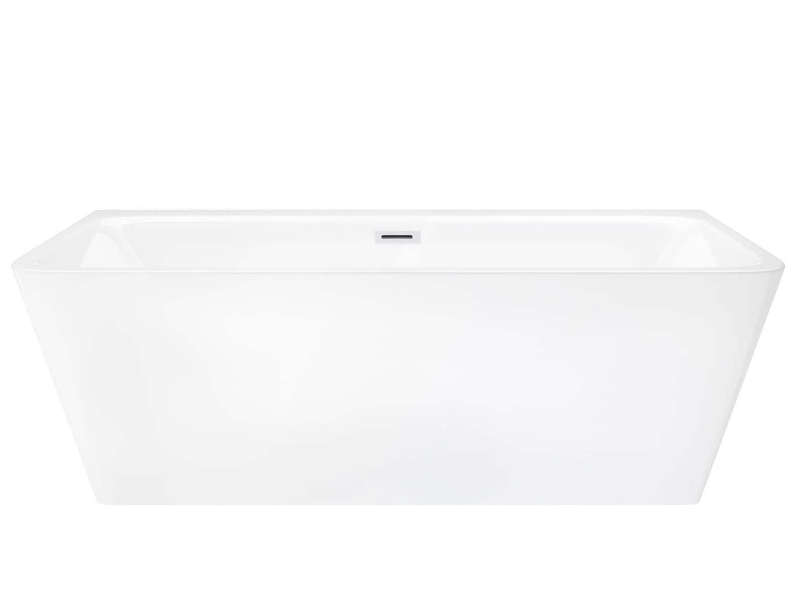 Wanna przyścienna wolnostojąca Corsan ISEO 160 x 74 cm z szeroką krawędzią Korek klik-klak Biały