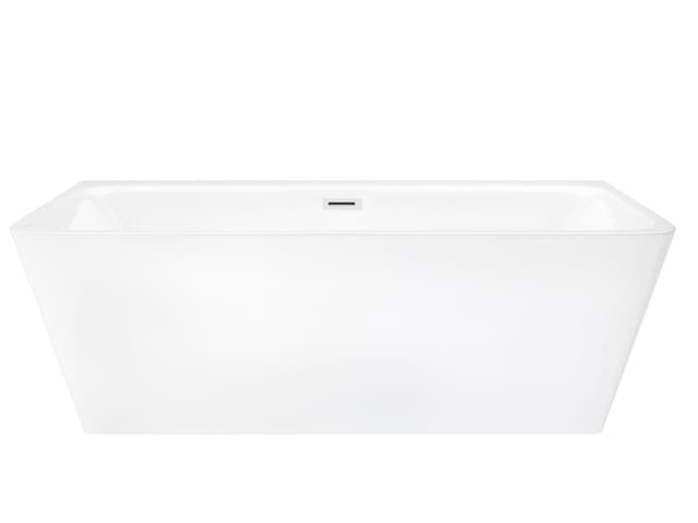 Wanna przyścienna wolnostojąca Corsan ISEO 160 x 74 cm z szeroką krawędzią Korek klik-klak Biały