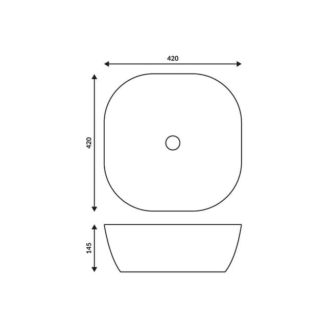 Umywalka nablatowa MONO UC9995 kwadratowa 420x420x145 mm