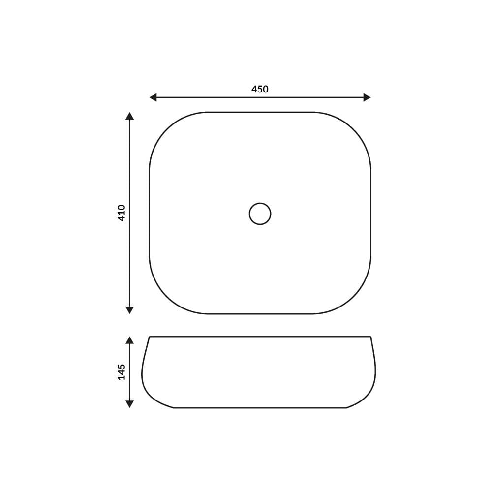 Umywalka nablatowa MONO UC9933 prostokątna 450x410x145 mm