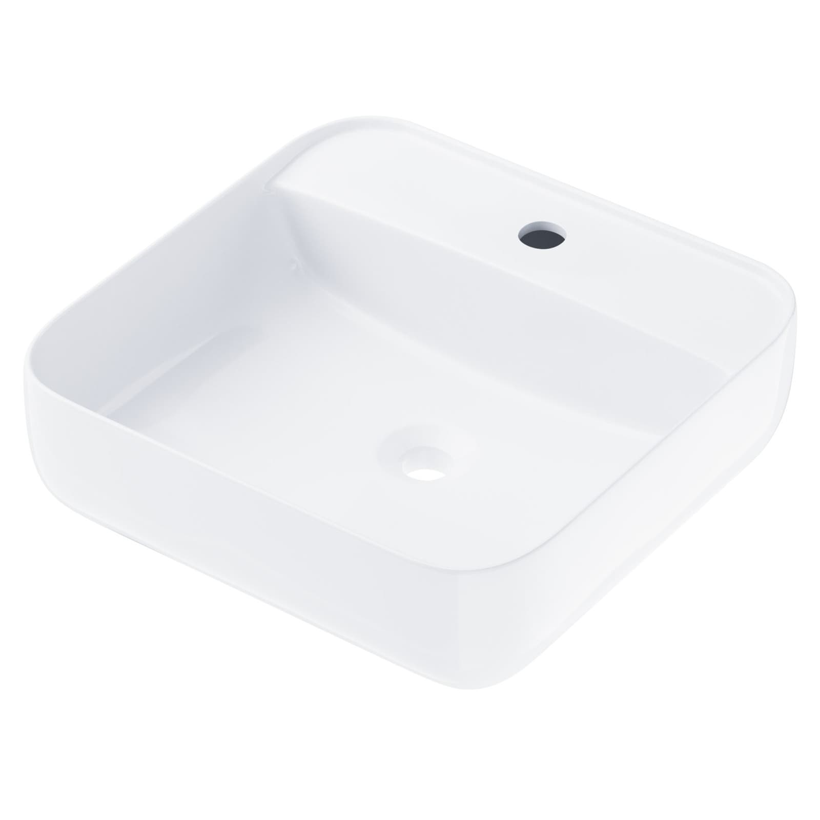 Umywalka nablatowa ANGO UC9902 kwadratowa 395x395x145 mm z otworem na baterię