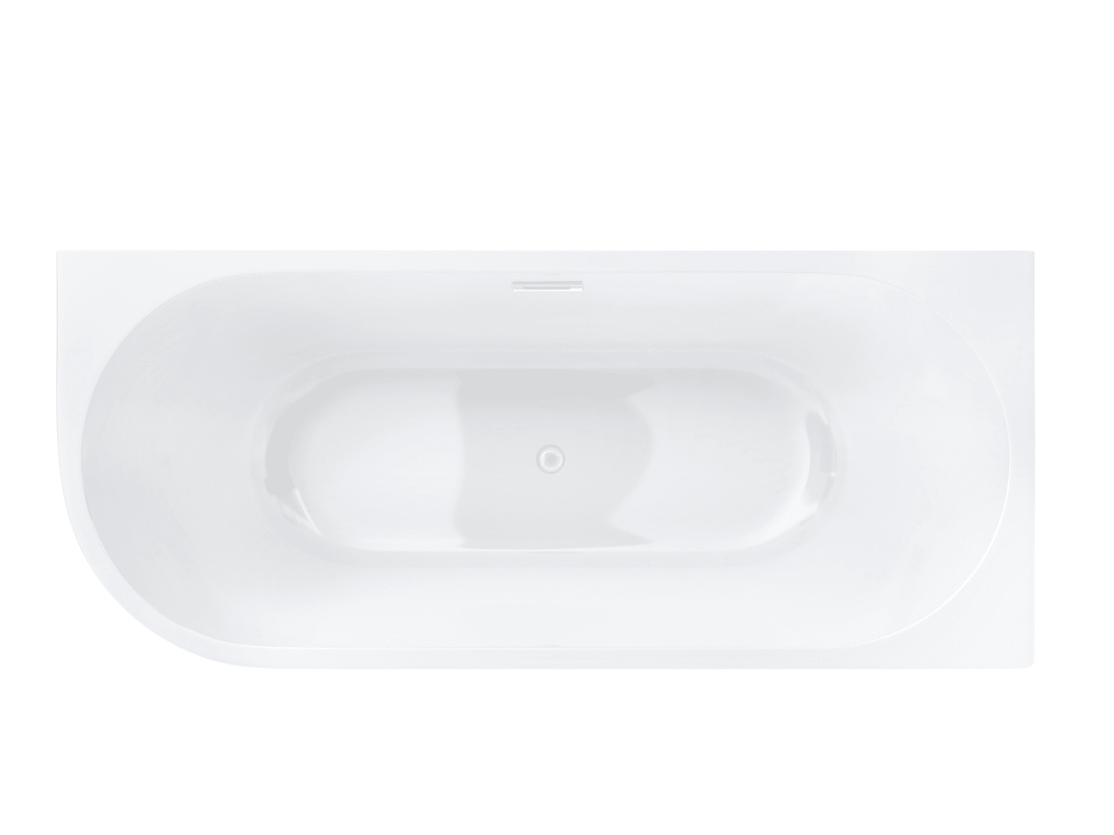 Wanna wolnostojąca narożna Corsan INTERO 160 x 75 Montaż prawostronny Korek klik-klak Biały