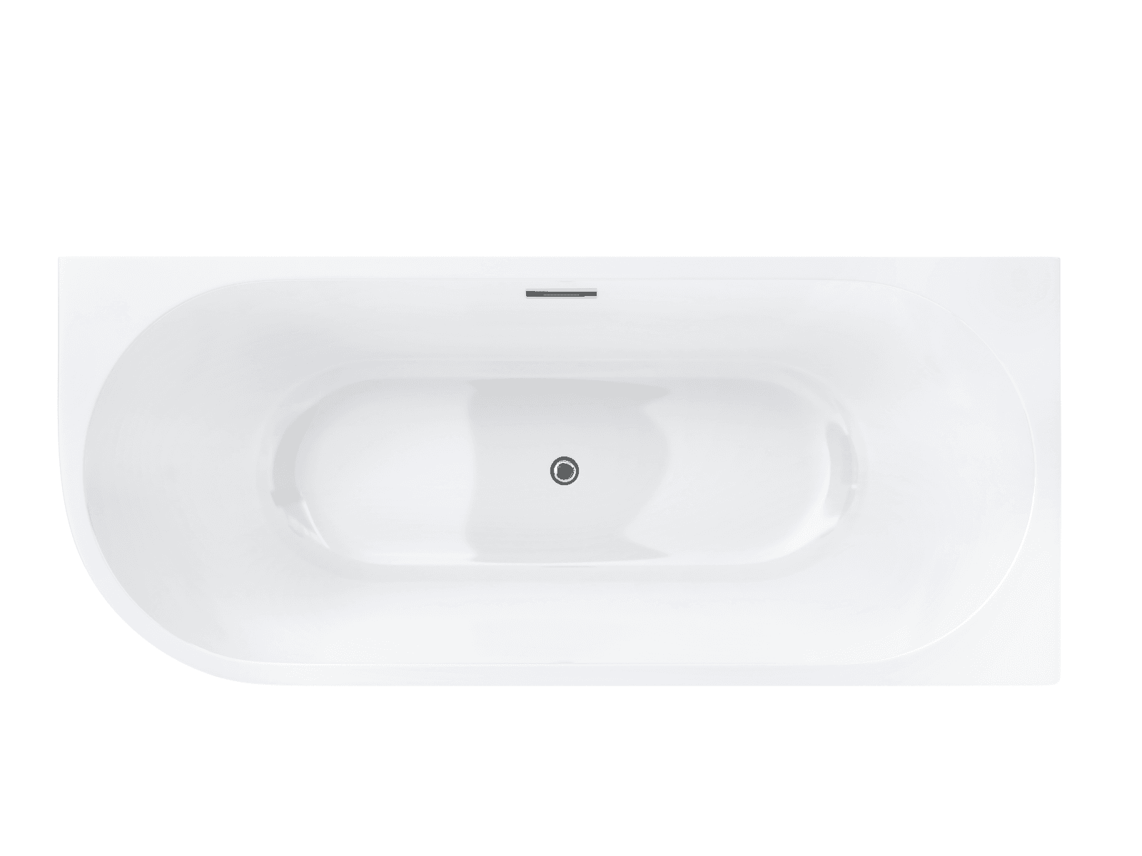 Wanna wolnostojąca narożna Corsan INTERO 160 x 75 Montaż prawostronny Korek klik-klak Chrom