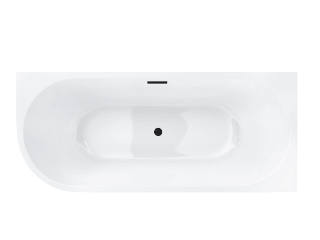 Wanna wolnostojąca narożna Corsan INTERO 160 x 75 Montaż prawostronny Korek klik-klak Czarny