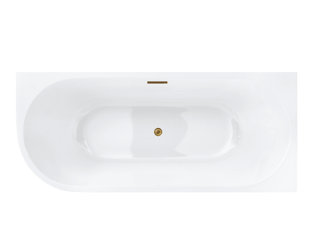 Wanna wolnostojąca narożna Corsan INTERO 160 x 75 Montaż prawostronny Korek klik-klak Złoty