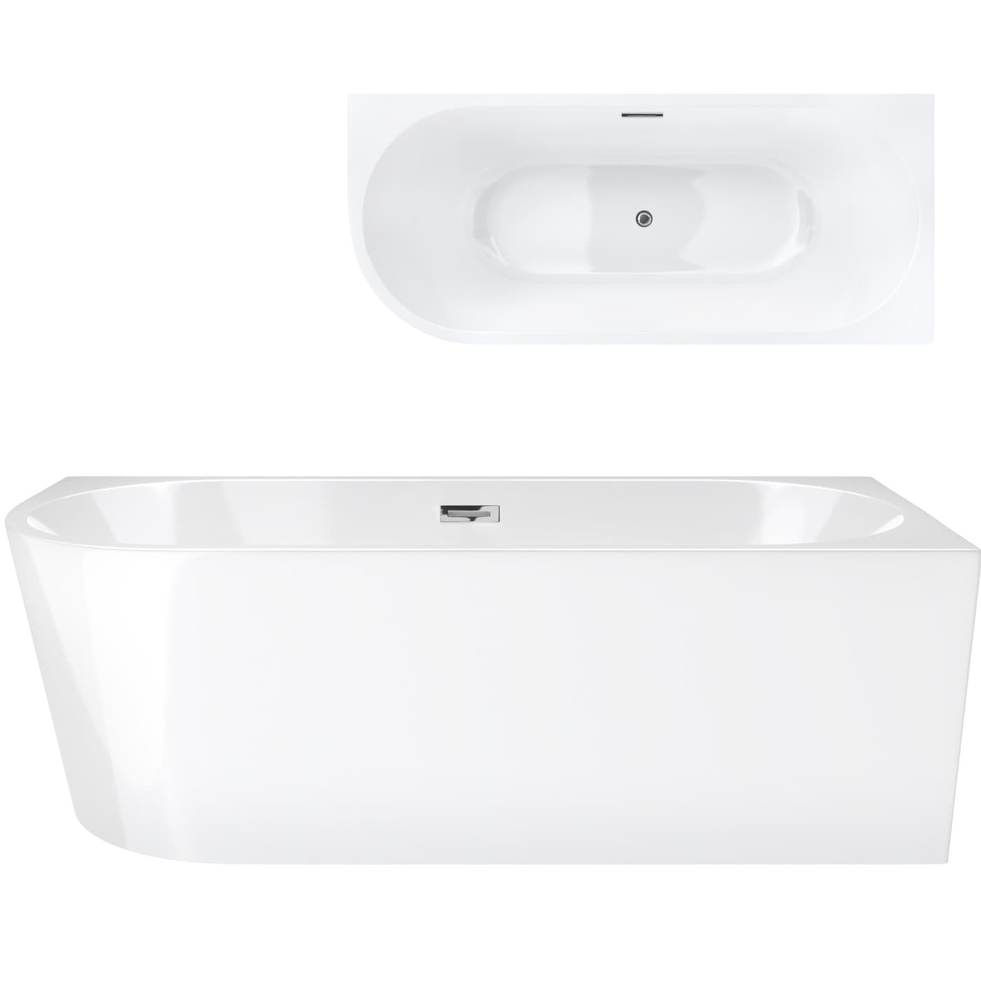 Wanna wolnostojąca narożna Corsan INTERO 170 x 73 Montaż prawostronny Korek klik-klak Chrom