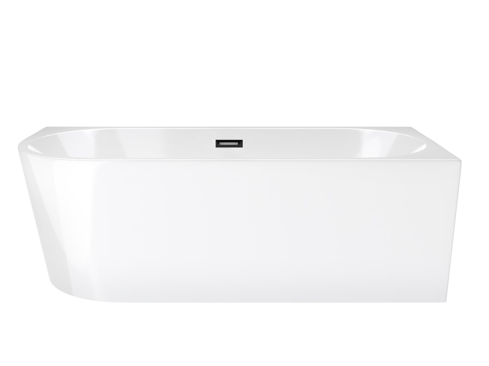 Wanna wolnostojąca narożna Corsan INTERO 170 x 73 Montaż prawostronny Korek klik-klak Czarny