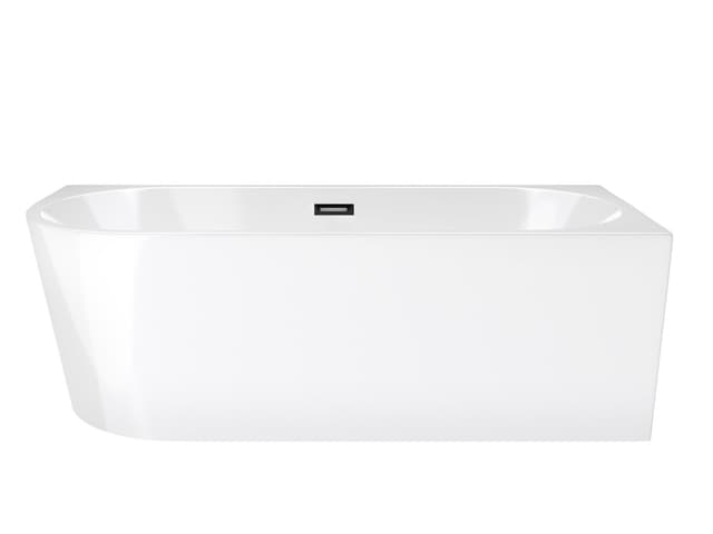 Wanna wolnostojąca narożna Corsan INTERO 170 x 73 Montaż prawostronny Korek klik-klak Czarny