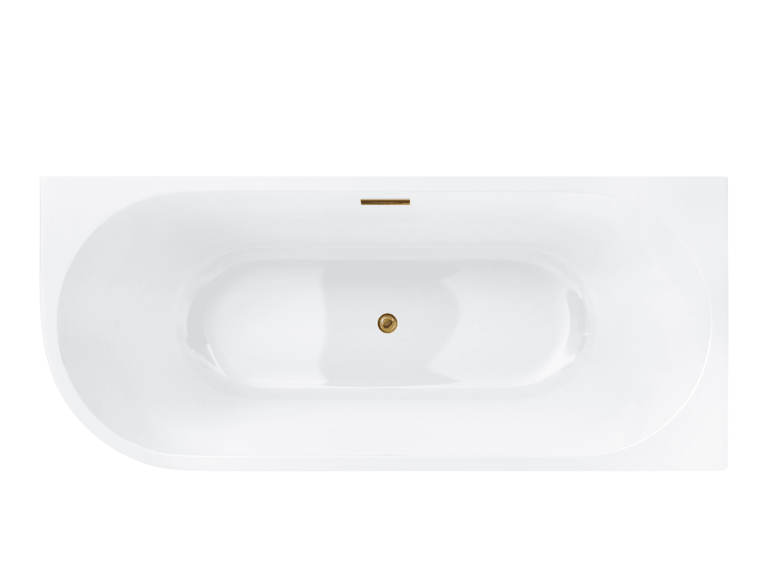 Wanna wolnostojąca narożna Corsan INTERO 170 x 73 Montaż prawostronny Korek klik-klak Złoty