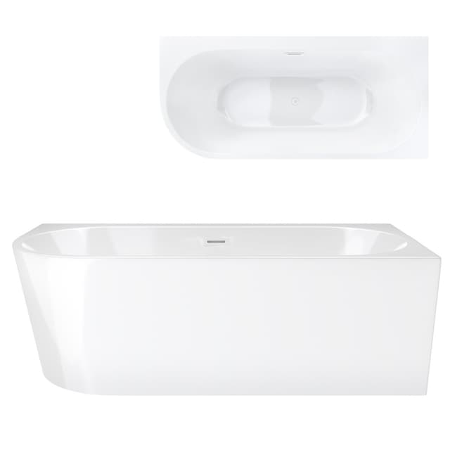 Wanna wolnostojąca narożna Corsan INTERO 160 x 74 Montaż prawostronny Korek klik-klak Biały