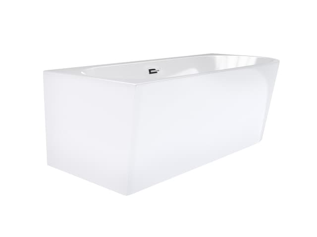 Wanna wolnostojąca narożna Corsan INTERO 170 x 80 z szeroką krawędzią Montaż lewostronny Korek klik-klak Chrom