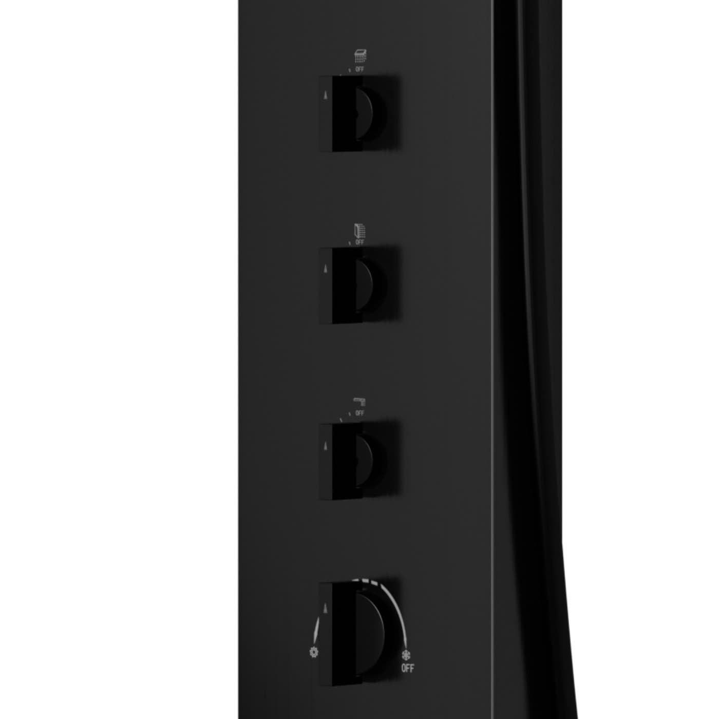 Panel prysznicowy Corsan NEO Mieszacz Czarna stal Deszczownica LED