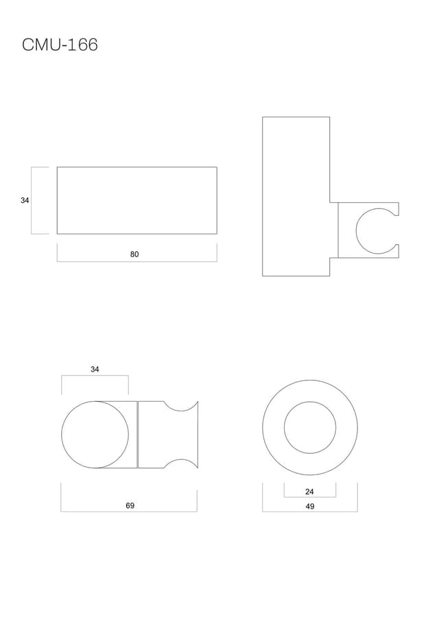 Uchwyt prysznicowy Corsan CMU166BL czarny do słuchawki prysznicowej