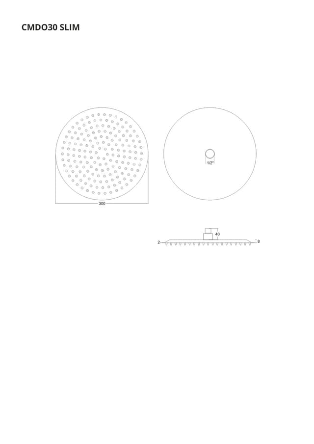 Deszczownica natryskowa Corsan CMDO30BL SLIM stalowa czarna okrągła 30 cm