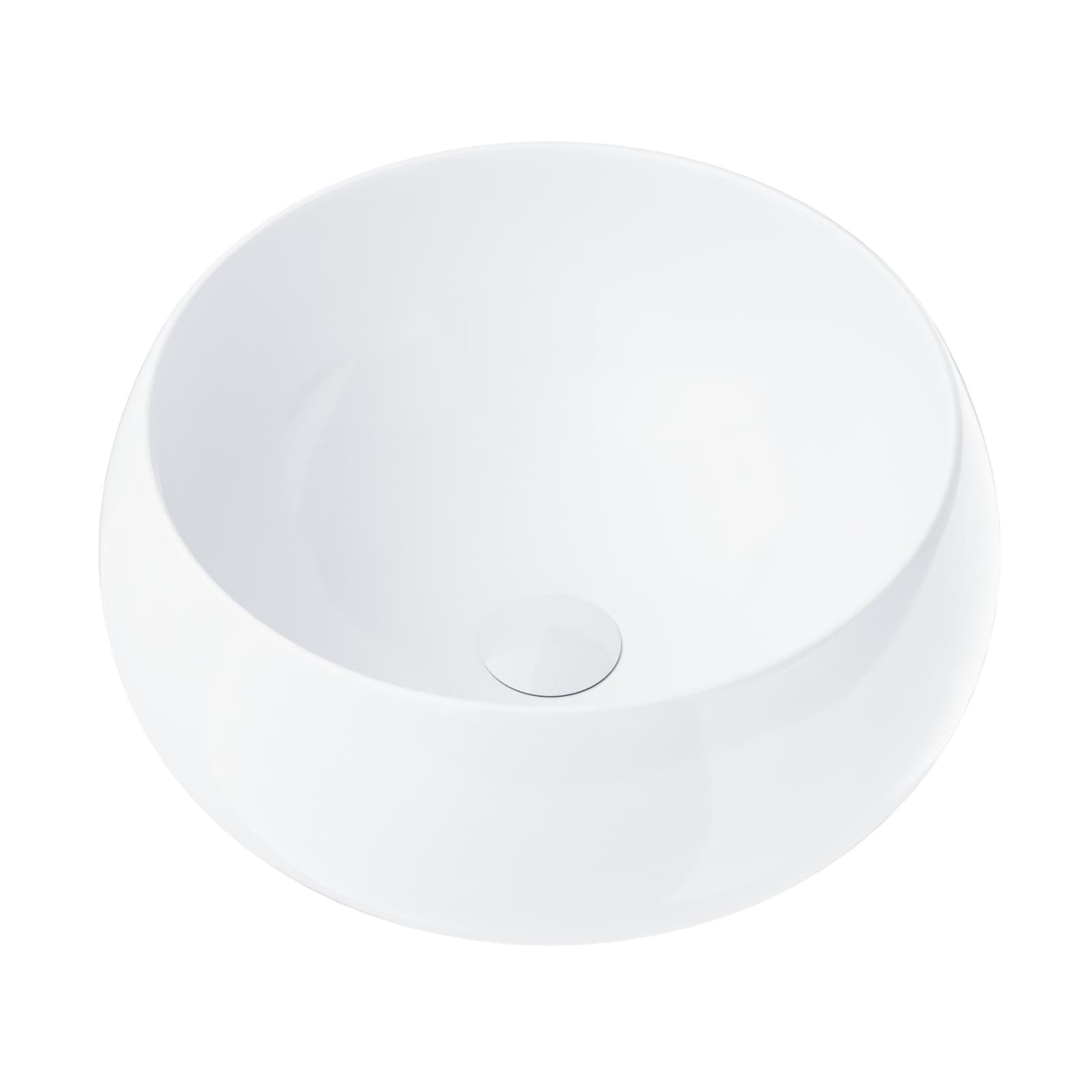 Umywalka nablatowa LUGO UC9926WH okrągła 400x400x160 mm z korkiem Klik-Klak białym