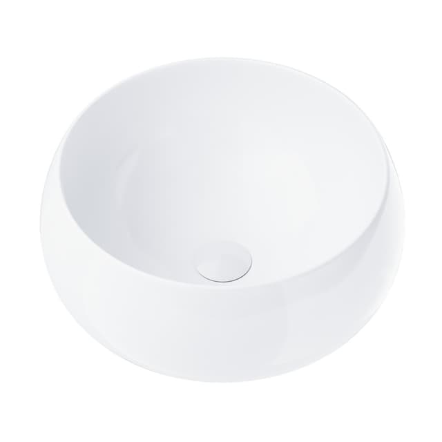Umywalka nablatowa LUGO UC9926WH okrągła 400x400x160 mm z korkiem Klik-Klak białym