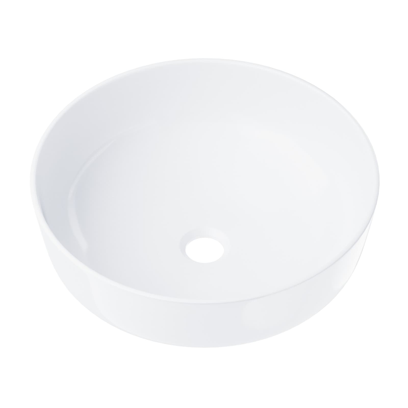 Umywalka nablatowa LUGO UC9988WH okrągła 415x135 mm z korkiem Klik-Klak białym