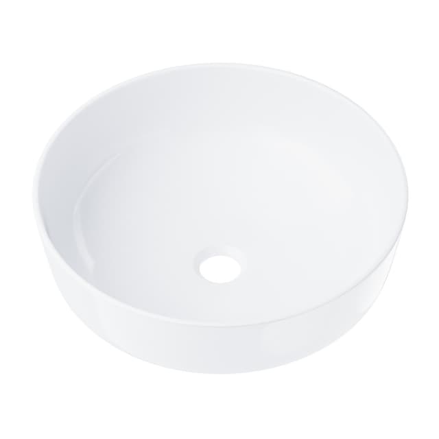 Umywalka nablatowa LUGO UC9988WH okrągła 415x135 mm z korkiem Klik-Klak białym