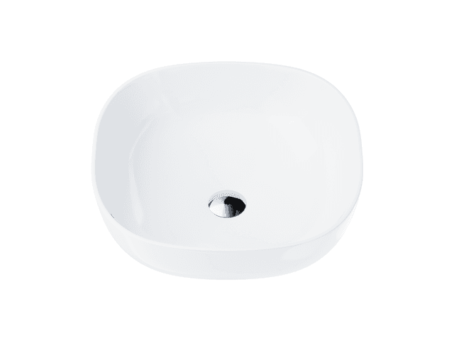 Umywalka nablatowa MONO UC9995CH kwadratowa 420x420x145 mm z korkiem chrom