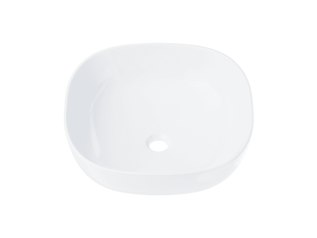 Umywalka nablatowa MONO UC9995GL kwadratowa 420x420x145 mm z korkiem Klik-Klak złotym