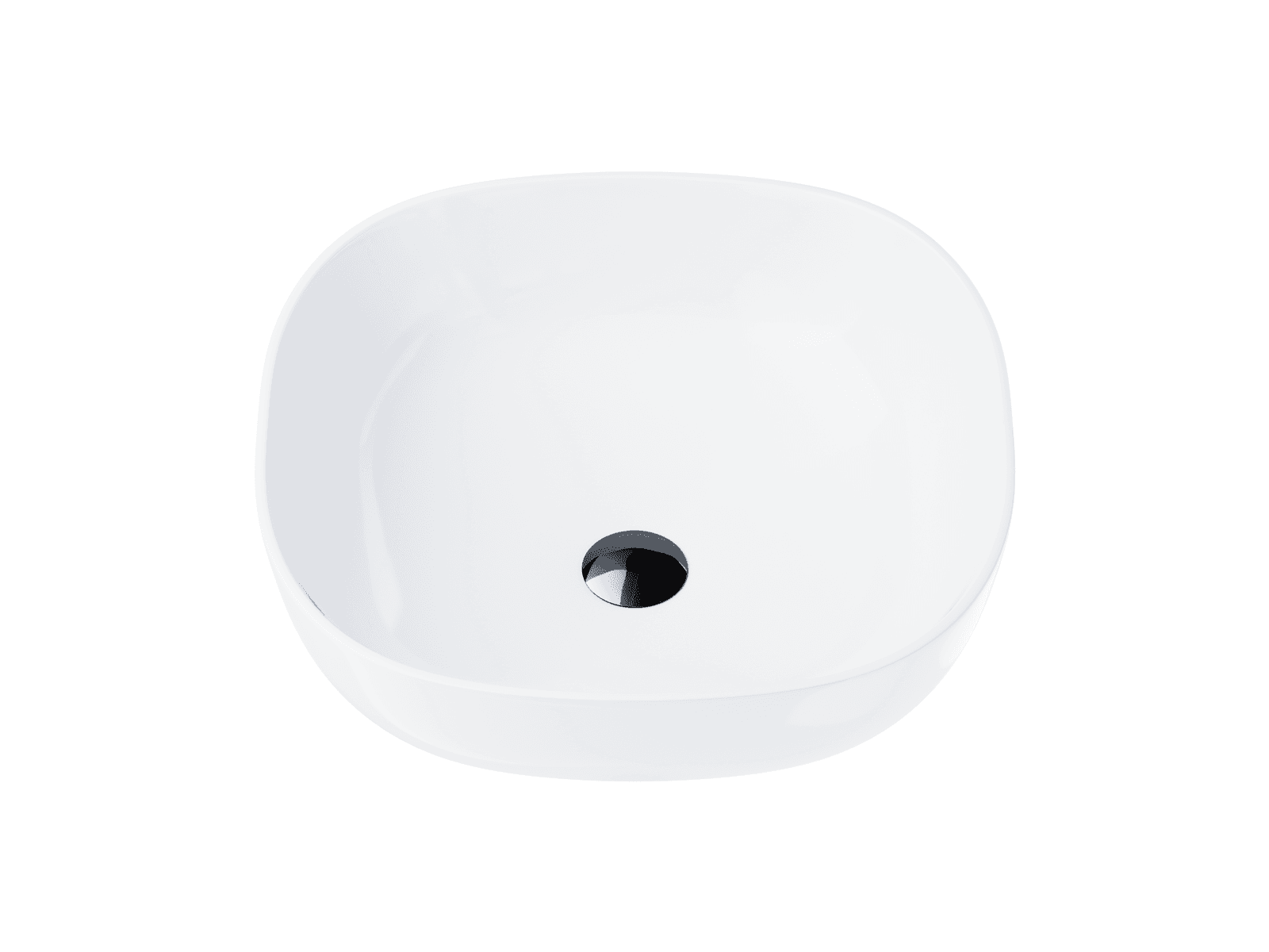 Umywalka nablatowa MONO UC9995BL kwadratowa 420x420x145 mm z korkiem czarnym