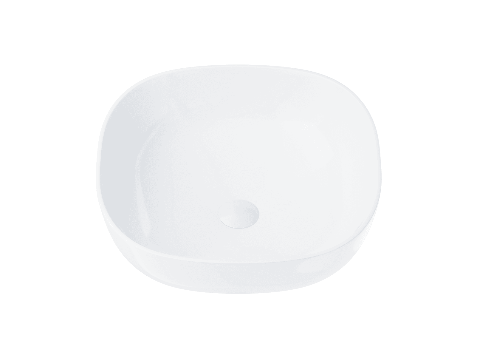 Umywalka nablatowa MONO UC9995WH kwadratowa 420x420x145 mm z korkiem Klik-Klak białym