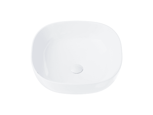 Umywalka nablatowa MONO UC9995WH kwadratowa 420x420x145 mm z korkiem Klik-Klak białym