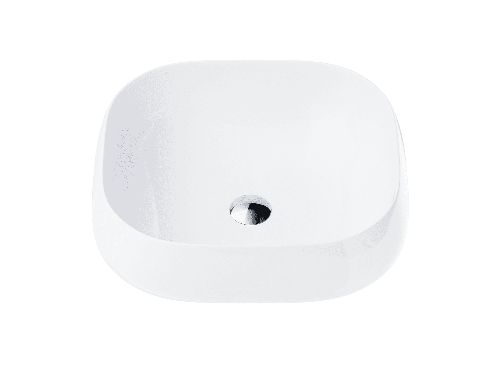 Umywalka nablatowa MONO UC9933CH prostokątna 450x410x145 mm z korkiem Klik-Klak chrom