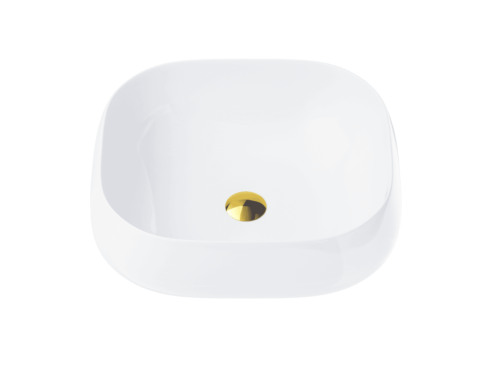 Umywalka nablatowa MONO UC9933GL prostokątna 450x410x145 mm z korkiem Klik-Klak złotym