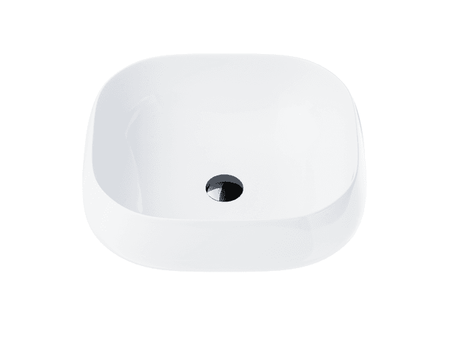 Umywalka nablatowa MONO UC9933BL prostokątna 450x410x145 mm z korkiem Klik-Klak czarnym