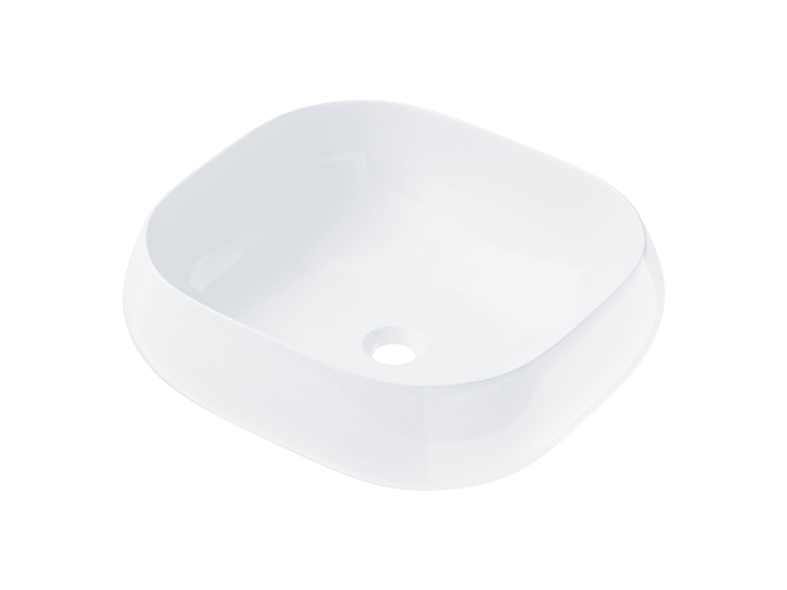 Umywalka nablatowa MONO UC9933WH prostokątna 450x410x145 mm z korkiem Klik-Klak białym