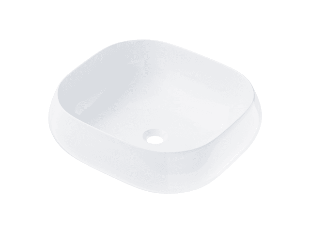 Umywalka nablatowa MONO UC9933WH prostokątna 450x410x145 mm z korkiem Klik-Klak białym