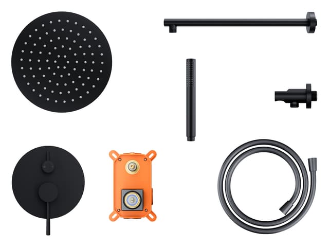 Zestaw prysznicowy podtynkowy LUGO Z03MBL Deszczownica 25 cm Mieszacz Słuchawka prysznicowa Czarny