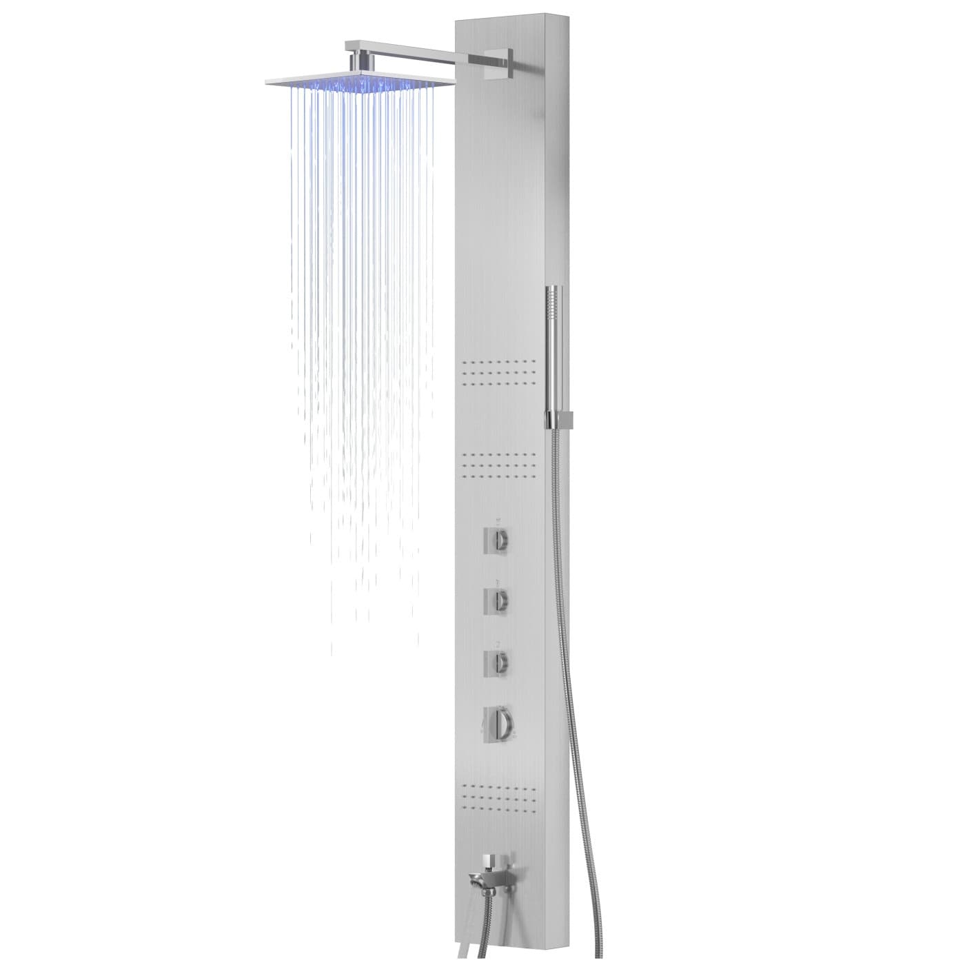 Panel prysznicowy Corsan NEO Mieszacz Stal Deszczownica LED Wylewka