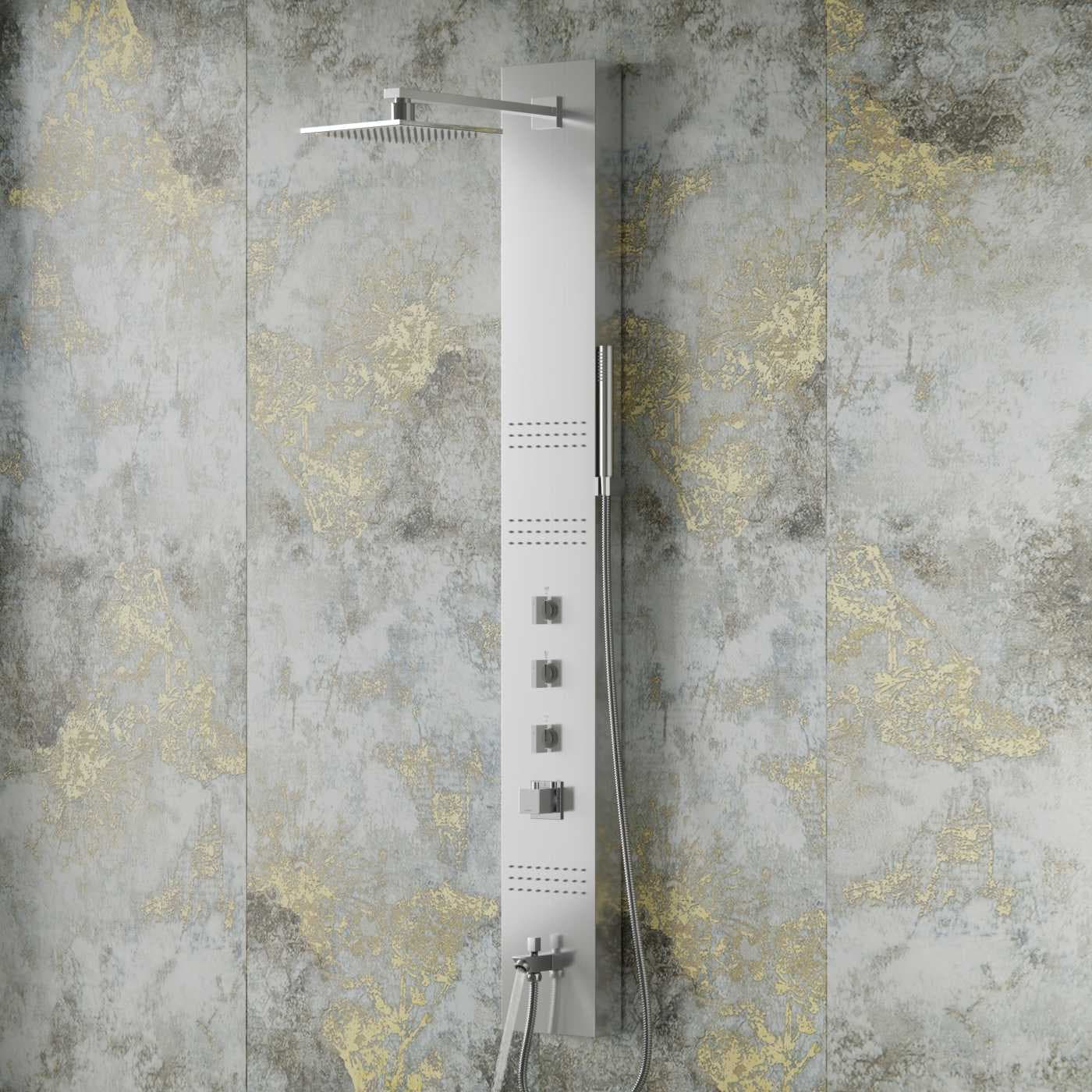 Panel prysznicowy Corsan NEO Mieszacz Stal Deszczownica LED Wylewka