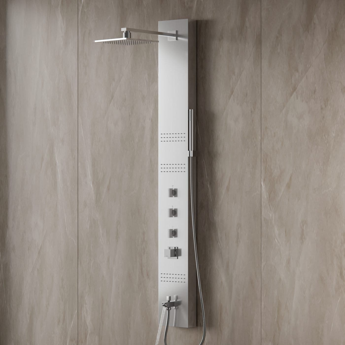 Panel prysznicowy Corsan NEO Mieszacz Stal Deszczownica LED Wylewka