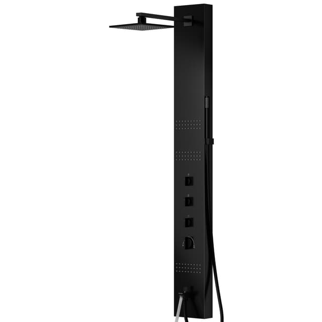 Panel prysznicowy Corsan NEO Mieszacz Czarna stal Deszczownica LED Wylewka