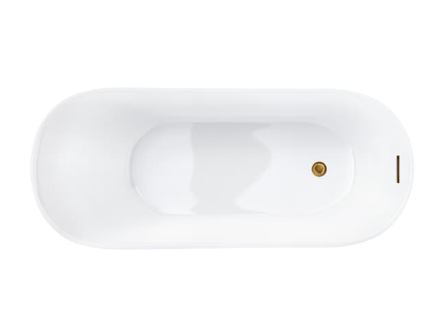 Wanna wolnostojąca Corsan ESTELLA 170 x 74 cm Korek klik-klak Złoty