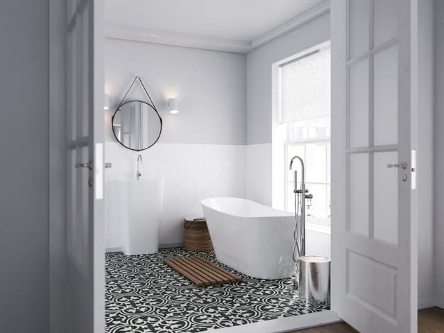 Wanna wolnostojąca Corsan ESTELLA 170 x 74 cm Korek klik-klak Chrom