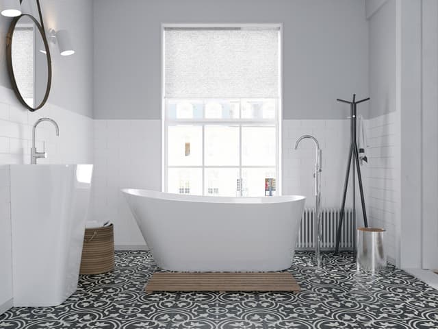 Wanna wolnostojąca Corsan ESTELLA 170 x 74 cm Korek klik-klak Chrom