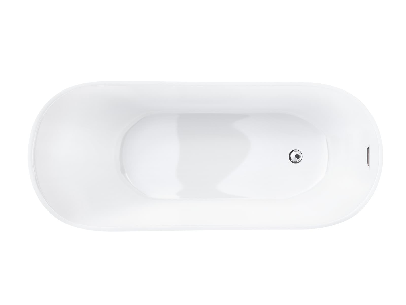 Wanna wolnostojąca Corsan ESTELLA 160 x 74 cm Korek klik-klak Chrom