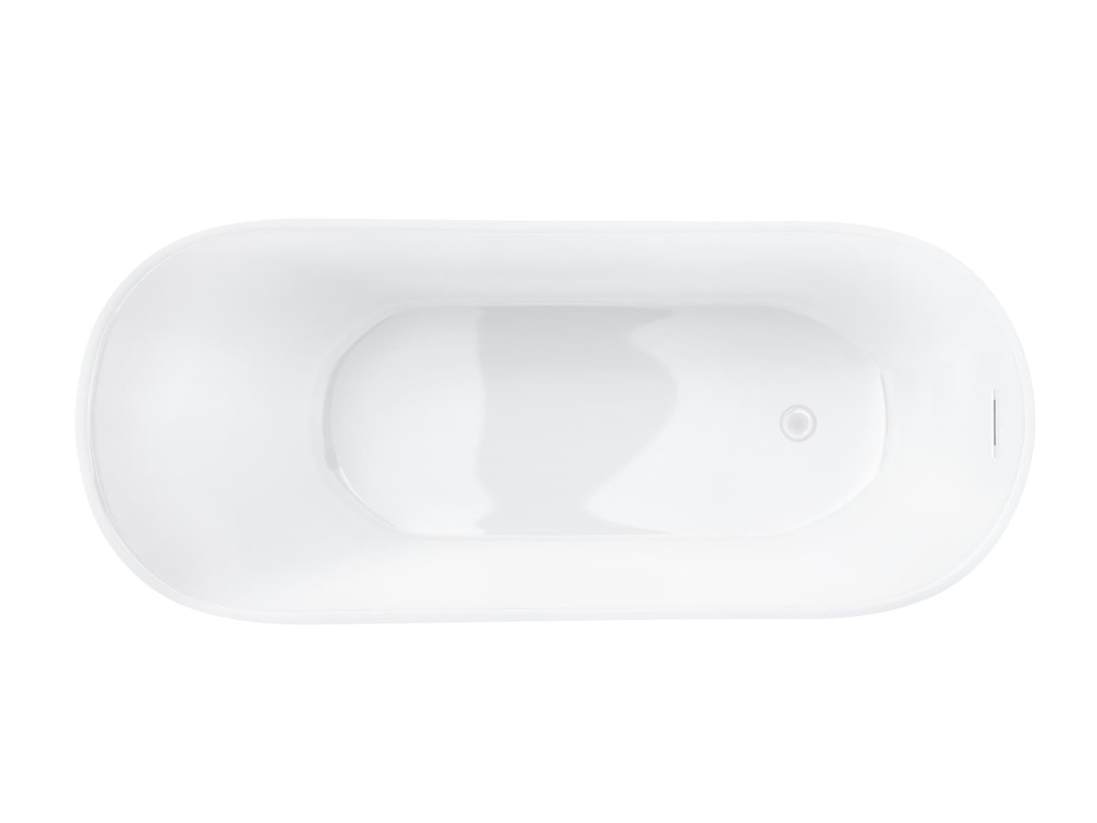 Wanna wolnostojąca Corsan ESTELLA 160 x 74 cm Korek klik-klak Biały