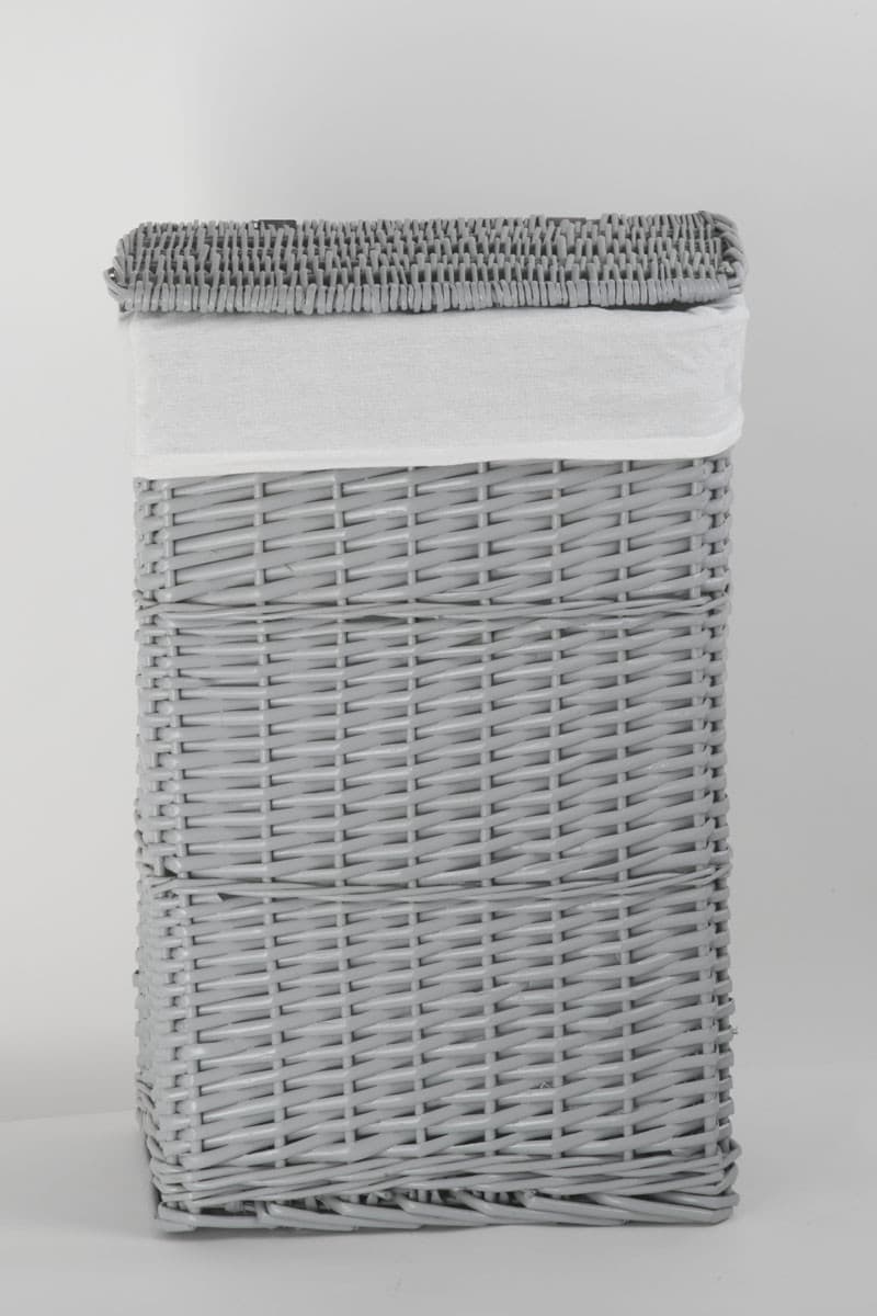 Kosz wiklinowy SZARY 715L ECRU Koszoplotka szary z wyściółką białą