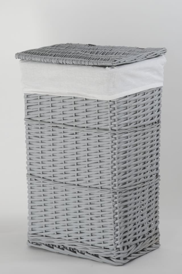 Kosz wiklinowy SZARY 715L ECRU Koszoplotka szary z wyściółką białą