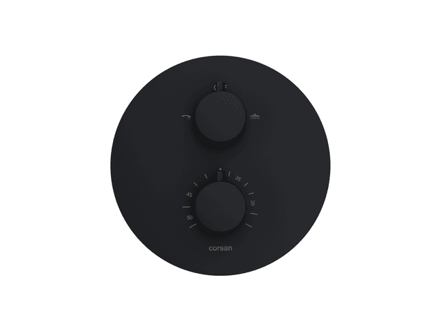 Zestaw prysznicowy podtynkowy LUGO Z03TBL Deszczownica 25 cm Termostat Słuchawka prysznicowa Czarny