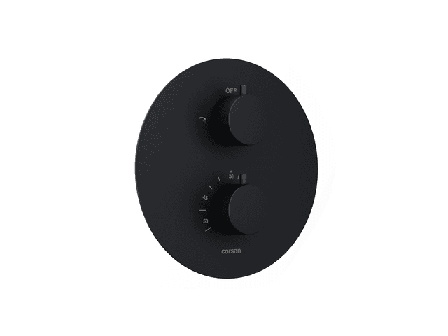 Zestaw prysznicowy podtynkowy LUGO Z03TBL Deszczownica 25 cm Termostat Słuchawka prysznicowa Czarny