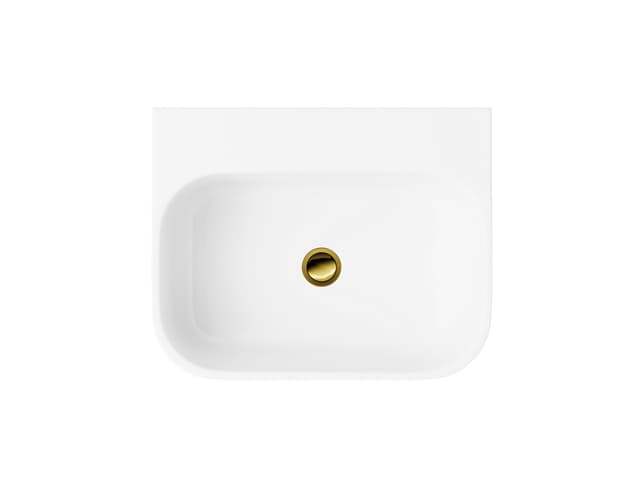 Stojąca umywalka akrylowa OLIA MU5040GLS z syfonem i korkiem złotym