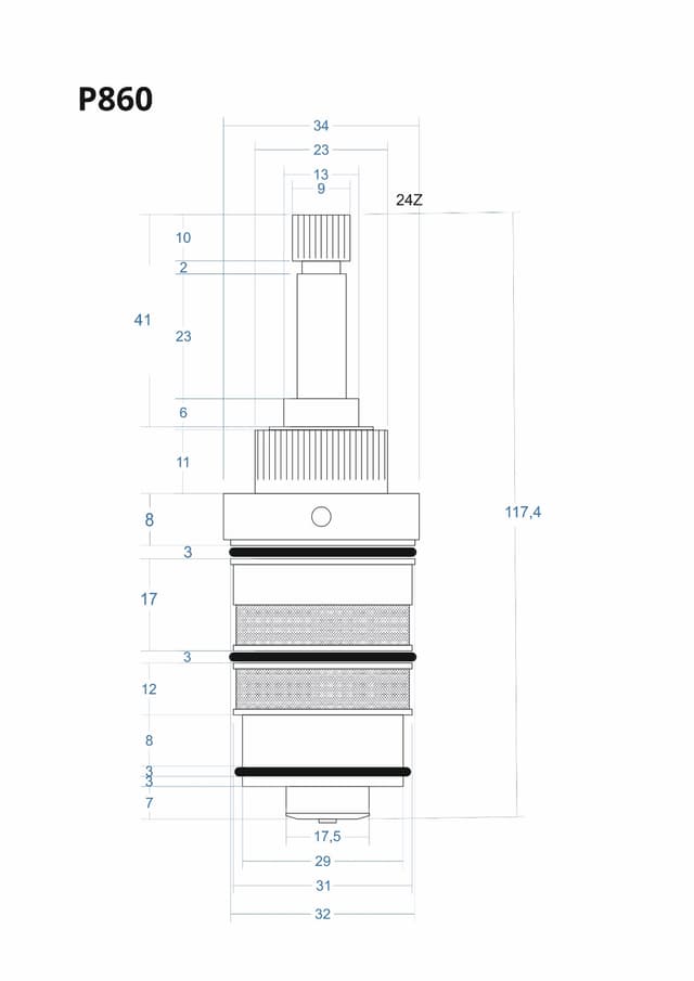 P860 - Głowica termostatyczna 117,4mm