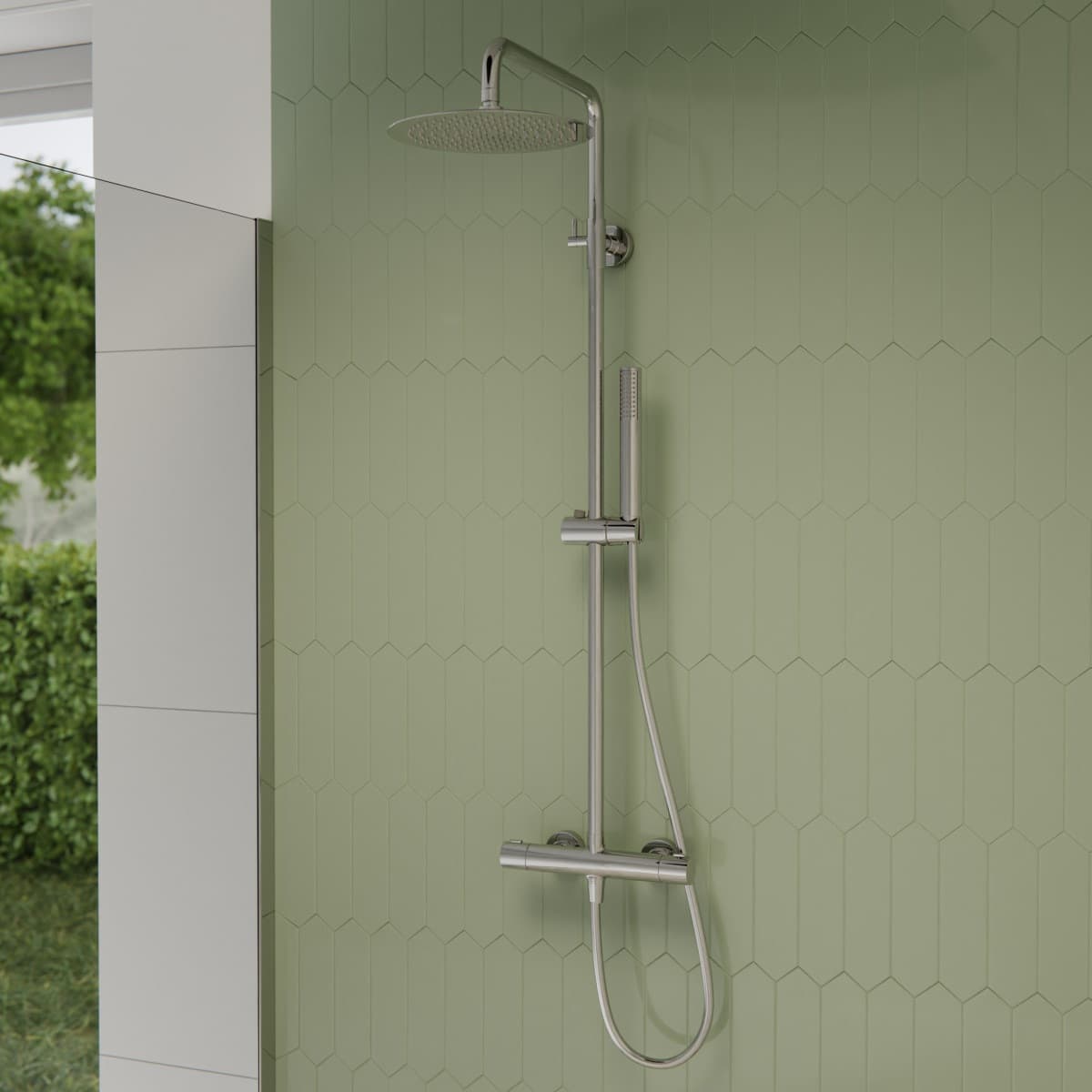 Kolumna prysznicowa LUGO CMN01TCH Deszczownica 25cm Termostat Chrom