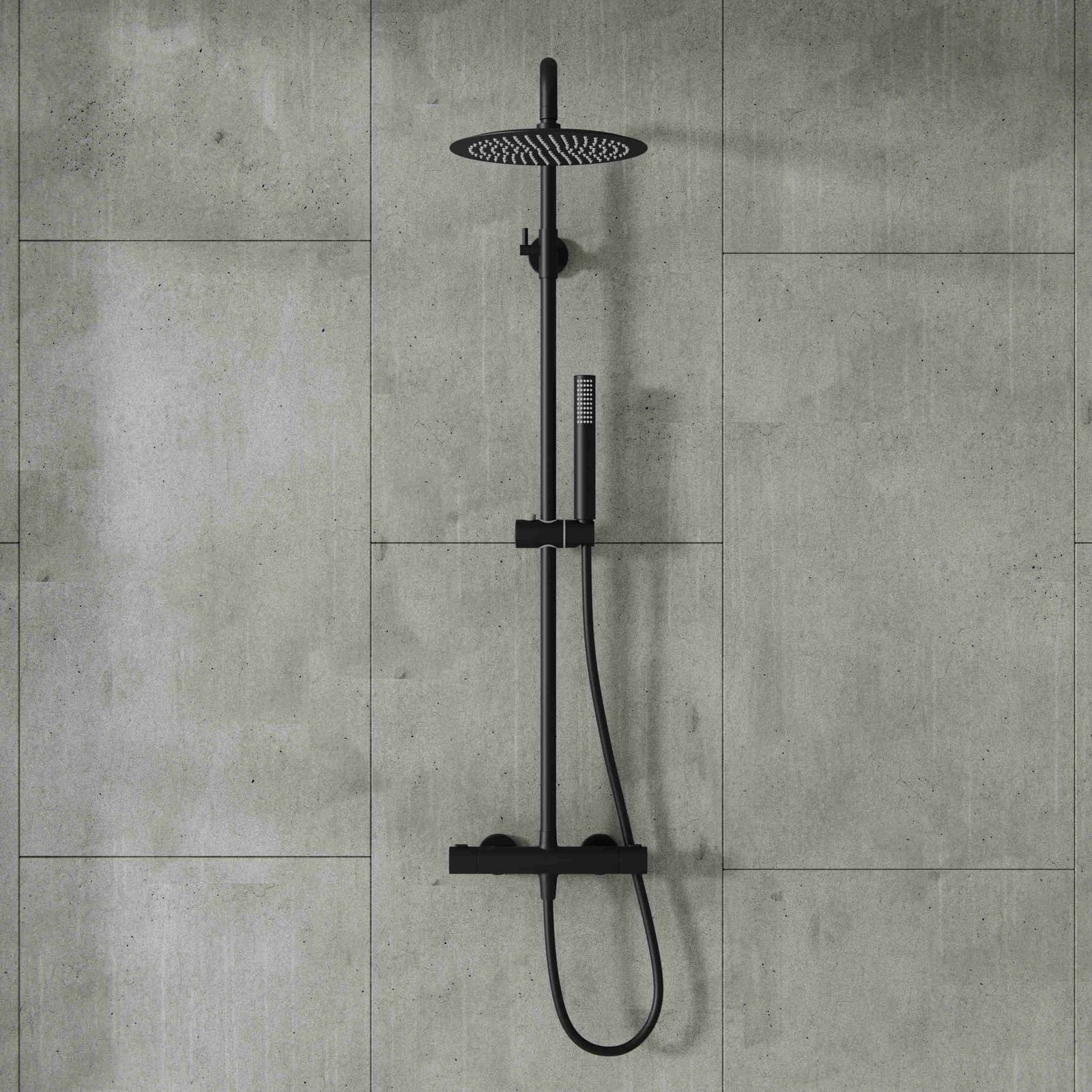 Kolumna prysznicowa LUGO CMN01TBL Deszczownica 25cm Termostat Czarna